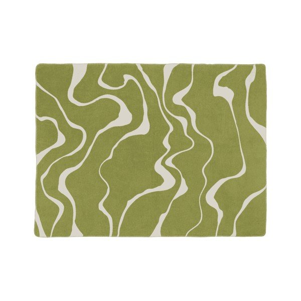 Žalios spalvos/kreminės spalvos antklodė ir pledas 150x200 cm Felu – noo.ma