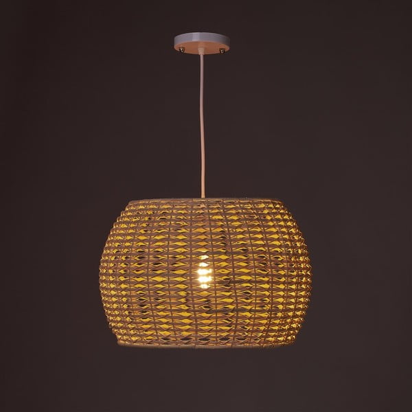 Iš rotango lubinis šviestuvas natūralios spalvos su rotango gaubtu ø 35 cm Natural Way – Casa Selección-image-1