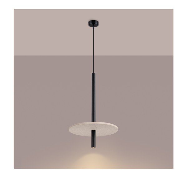 Juodos spalvos/smėlio spalvos iš metalo kabantis šviestuvas ø 30 cm Rilu – Sollux-image-2