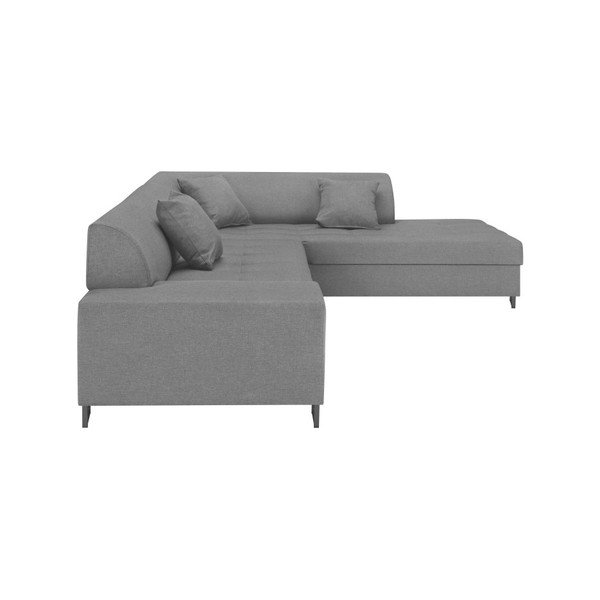 Šviesiai pilka kampinė sofa-lova su juodomis kojomis "Cosmopolitan Design Orlando", dešinysis kampas-image-2