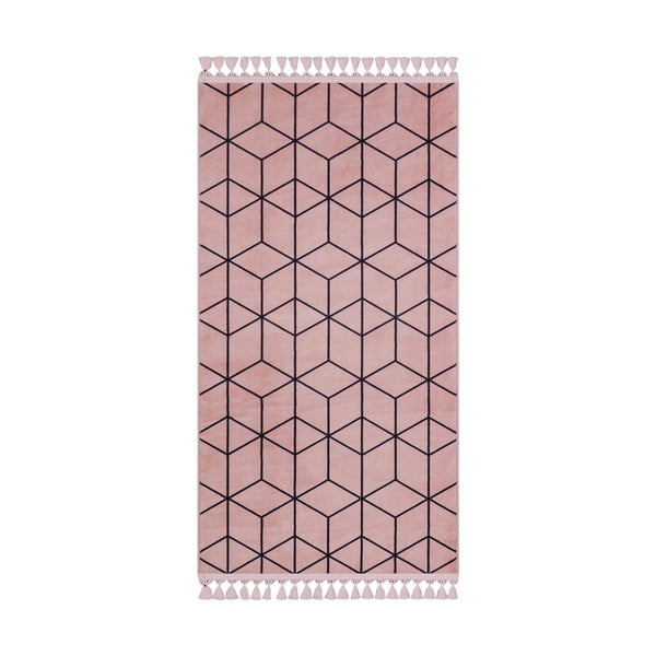 Rožinis plaunamas kilimas 120x80 cm - Vitaus