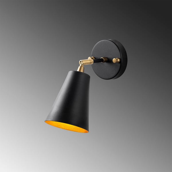 Juodos spalvos/auksinės spalvos sieninė lempa ø 10 cm Evander – Opviq lights-image-4