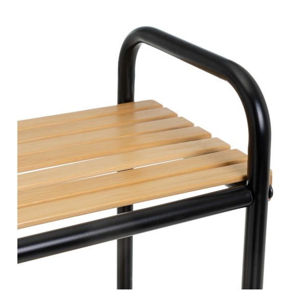 Iš bambuko pastatoma lentyna juodos spalvos/natūralios spalvos 41x77 cm – Casa Selección-image-4