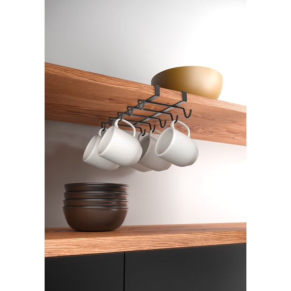 Černý závěsný držák na hrnečky Metaltex My Mug Lava-image-2