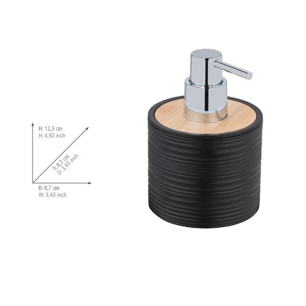 Juodos spalvos iš plastiko muilo dozatorius 350 ml Lyon – Allstar-image-2