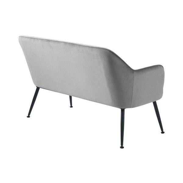 Iš velveto sofa šviesiai pilkos spalvos 129 cm Berrie – Unique Furniture-image-4
