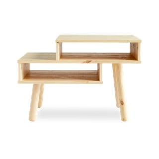 Natūralios spalvos pušies medienos kavos staliukas Karup Design Haku