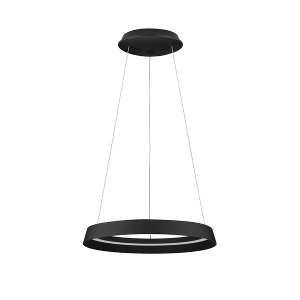 Matinės juodos spalvos iš aliuminio kabantis šviestuvas LED su pritemdymo funkcija ø 45 cm su gaubtu iš akrilo stiklo Ormi – Nova Luce