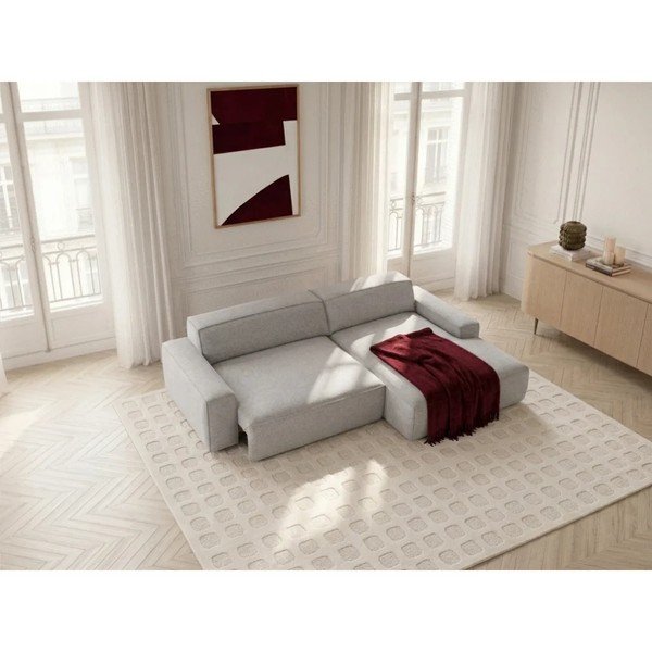 Pilkos spalvos sulankstoma/ar elektrisko sēdekļa regulēšanu kampinė sofa (su dešiniuoju kampu) Abel – Bobochic Paris-image-2