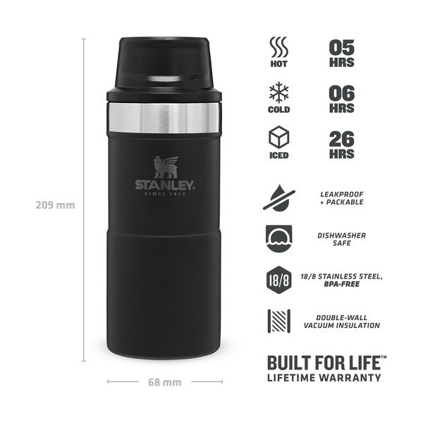 Termo puodelis juodos spalvos 350 ml – Stanley-image-3