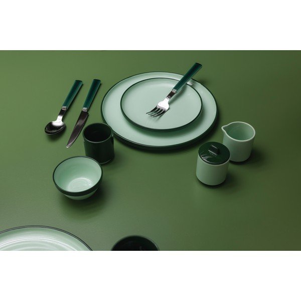 Žalios spalvos iš akmens masės lėkštė ø 26 cm Duo – ONA-image-1