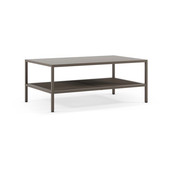 Pilkos spalvos iš metalo kavos staliukas 60x100 cm Fayna – Marckeric