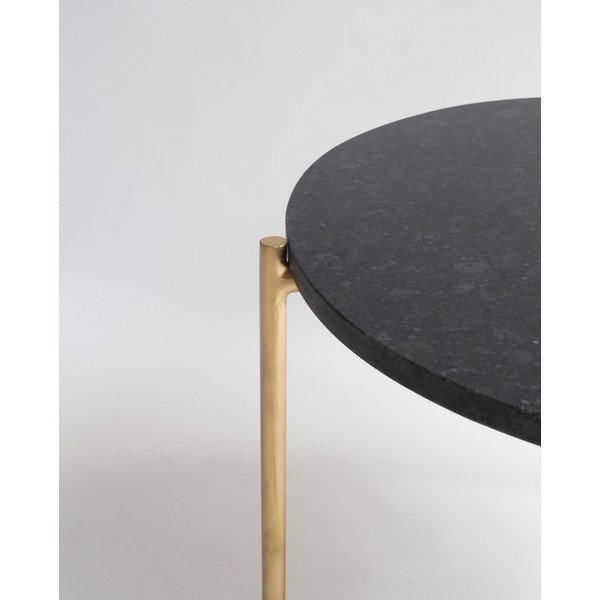 Žurnalinis staliukas su juodo marmuro stalviršiu "Velvet Atelier", ø 50 cm-image-3