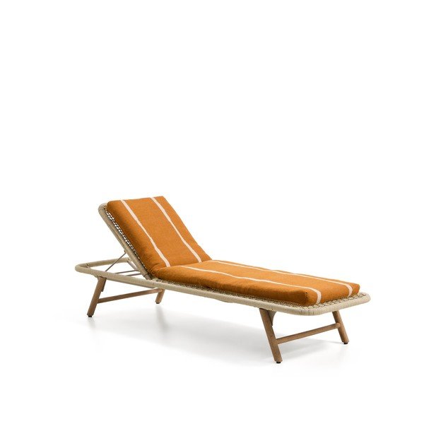 Oranžinės spalvos sodo kėdės paminkštinimas šezlongui 50x175 cm Daila – Kave Home-image-4