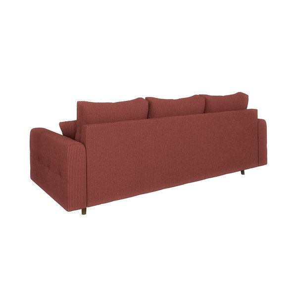 Raudonos plytų spalvos iš kordinio velveto sofa 210 cm Ariella – Ropez-image-2