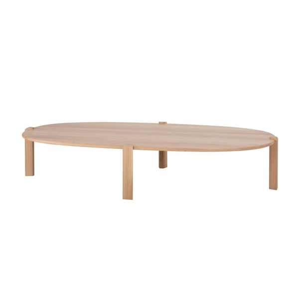 Natūralios spalvos iš ąžuolo masyvo kavos staliukas 100x180 cm Kulin – Gazzda