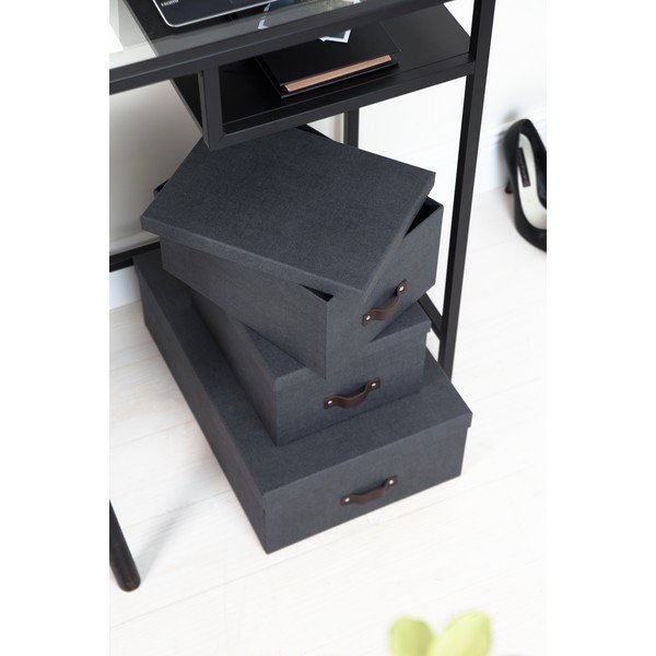 3 juodų daiktadėžių rinkinys Bigso Box of Sweden Inge-image-1