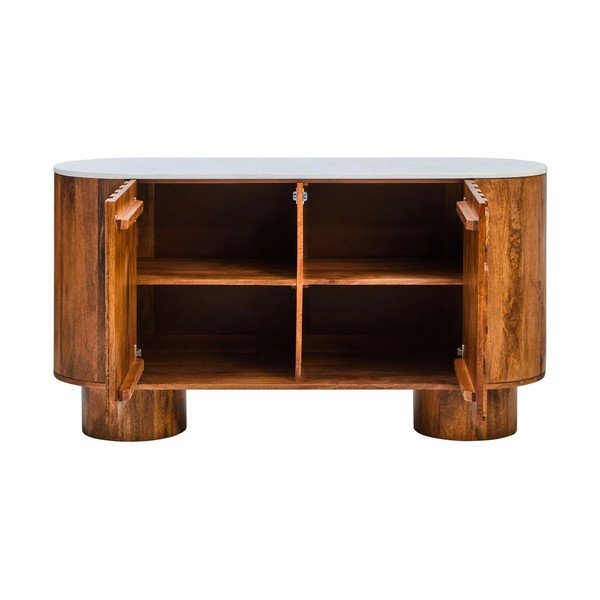 Natūralios spalvos iš mango masyvo šoninė spintelė 140x75x45 cm Torcino – Premier Housewares-image-3