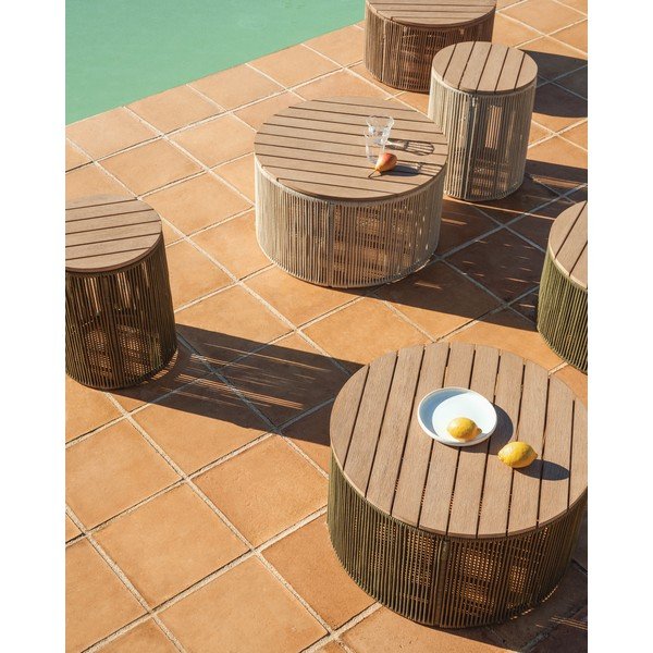 Apvalios formos sodo kavos staliukas su akacijos stalviršiu ø 60 cm Dandara – Kave Home-image-2