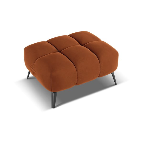 Oranžinės spalvos iš velveto taburetė Nalu – Makamii-image-3
