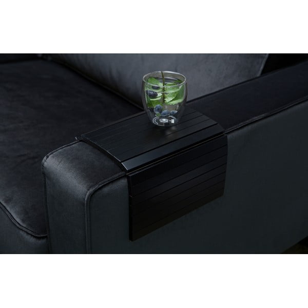 Juodas medinis sofos porankis WOOOD Tray-image-2