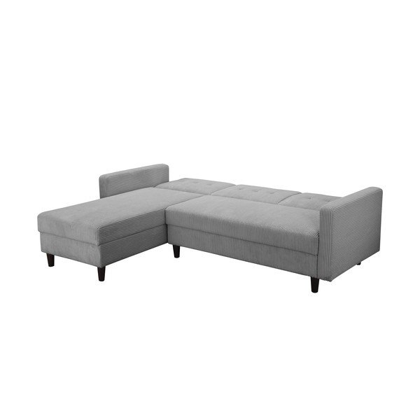 Iš kordinio velveto sulankstoma kampinė sofa šviesiai pilkos spalvos Hartford – Støraa-image-3