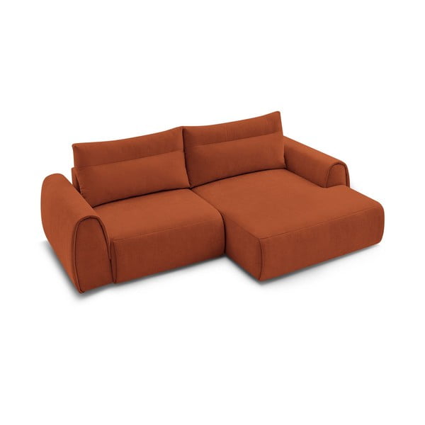 Kampinė sofa oranžinės spalvos Aden – Bobochic Paris-image-4