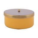 Dekoratyvinė geltonos spalvos iš metalo daiktadėžė ø 16x6 cm Double Funky – PT LIVING