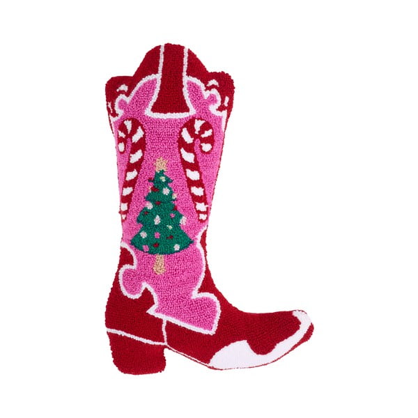 Iš boucle dekoratyvinė pagalvėlė su Kalėdų motyvu 48x35 cm Santa's Howdy Christmas Boot – Catherine Lansfield