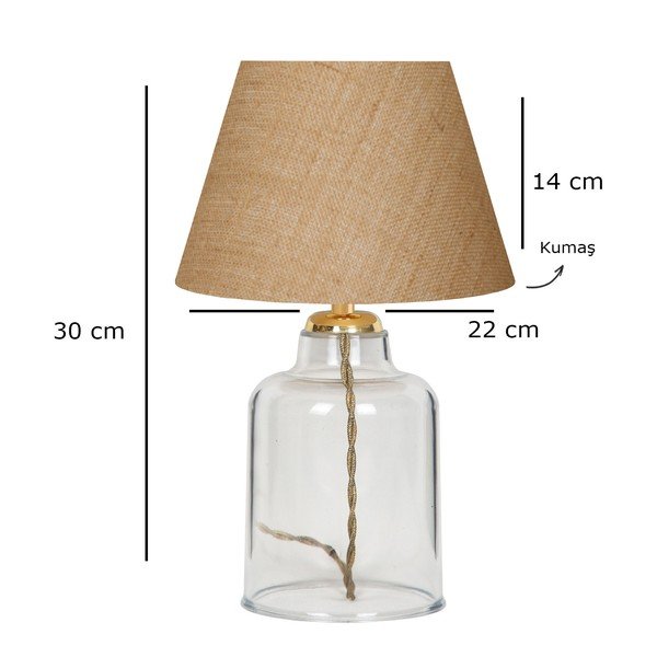 Stalinis šviestuvas (aukštis 30 cm) su tekstiliniu gaubtu Baran – Opviq lights-image-2