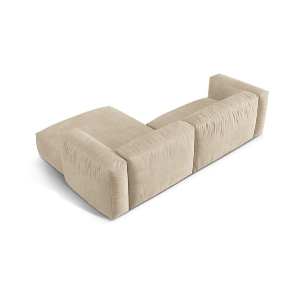Smėlio spalvos iš velveto modulinė kampinė sofa (su dešiniuoju kampu/su gultu) Martina – Micadoni -image-4