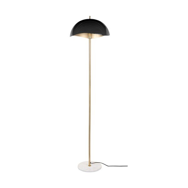 Pastatomas šviestuvas juodos spalvos/auksinės spalvos (aukštis 154 cm) su metaliniu gaubtu Waved – Leitmotiv