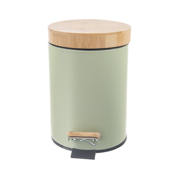 Iš metalo šiukšliadėžė šviesiai žalios spalvos su pedalu 5 l Greenish – Orion