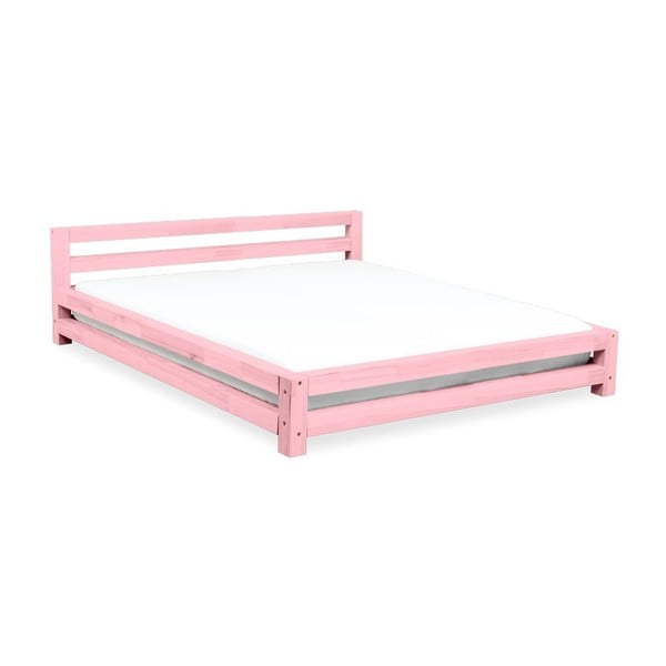 Rožinės eglės dvigulė lova "Benlemi Double", 160 x 200 cm