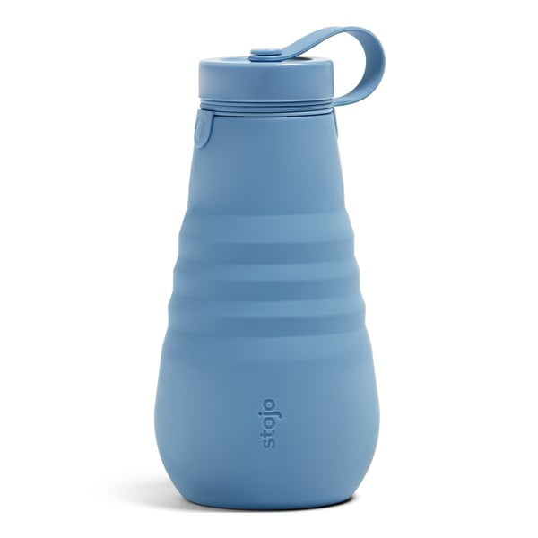 Mėlynas sulankstomas butelis Stojo Bottle Steel, 590 ml