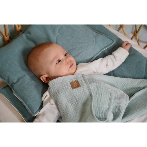 Žalia muslino antklodė kūdikiams 100x100 cm Mint - Moi Mili-image-3