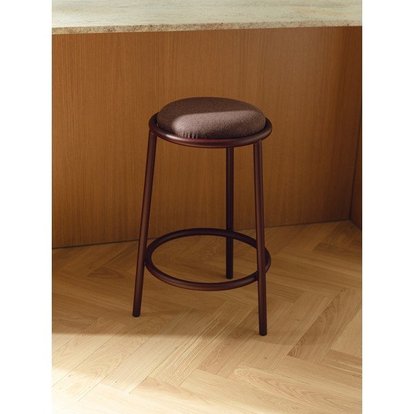 Bordo spalvos iš metalo baro taburetė (sėdynės aukštis 68 cm) Hogo – noo.ma-image-1