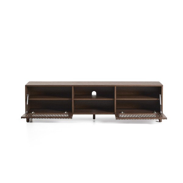 Tamsiai rudos spalvos TV spintelė iš riešutmedžio 180x49,5x42,5 cm Beyla – Kave Home-image-3