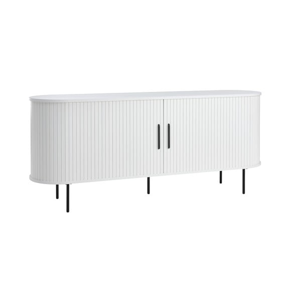 Šoninė spintelė baltos spalvos su stumdomomis durimis 180x76x45 cm Nola – Unique Furniture-image-2