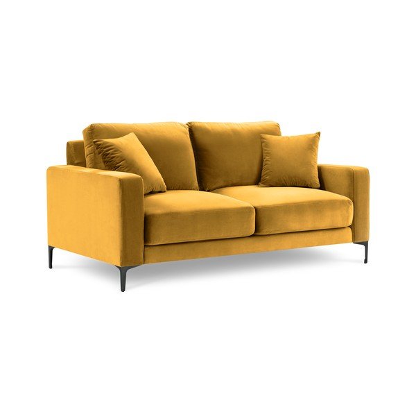 Geltona aksominė sofa Kooko Home Harmony, 158 cm-image-3
