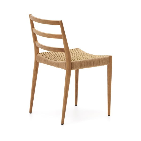 Iš ąžuolo masyvo valgomojo kėdės natūralios spalvos 2 vnt. Analy – Kave Home-image-3