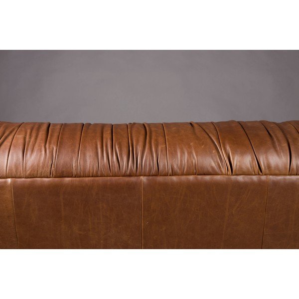 Rudos spalvos iš odos sofa 214 cm Douglas – Dutchbone-image-1
