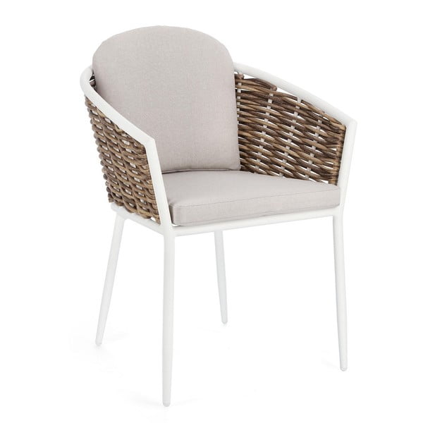 Baltos spalvos metalinė sodo kėdė Maribela   – Bizzotto