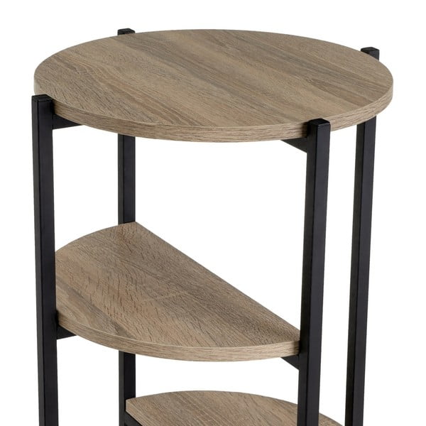 Pastatoma lentyna juodos spalvos/natūralios spalvos iš ąžuolo 40x80 cm – Casa Selección-image-3