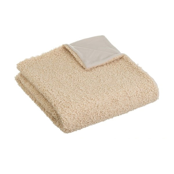 Smėlio spalvos iš sherpa vilnos antklodė ir pledas 130x160 cm Sherpa – Casa Selección