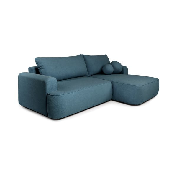 Iš boucle sulankstoma kampinė sofa mėlynos spalvos (su dešiniuoju kampu) Quinoa – Bonami Selection-image-2