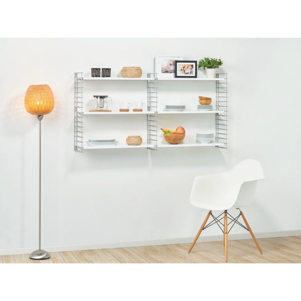 3 pakopų lentyna su baltomis lentynomis Metaltex Libro, 70 cm ilgio-image-3