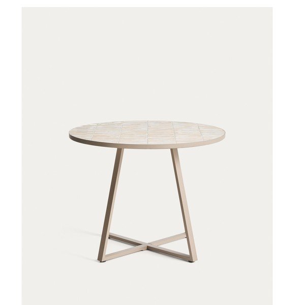 Iš keraminės plokštės apvalios formos sodo valgomojo stalas ø 90 cm Tella – Kave Home-image-4