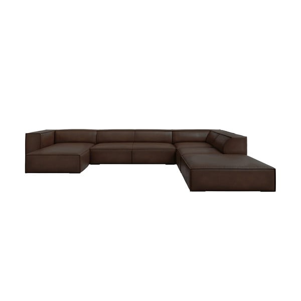 Tamsiai ruda odinė kampinė sofa (dešinysis kampas) Madame - Windsor & Co Sofas