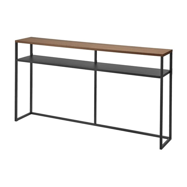 Konsolinis staliukas juodos spalvos/tamsiai rudos spalvos iš uosio 20,5x126 cm Tower – YAMAZAKI